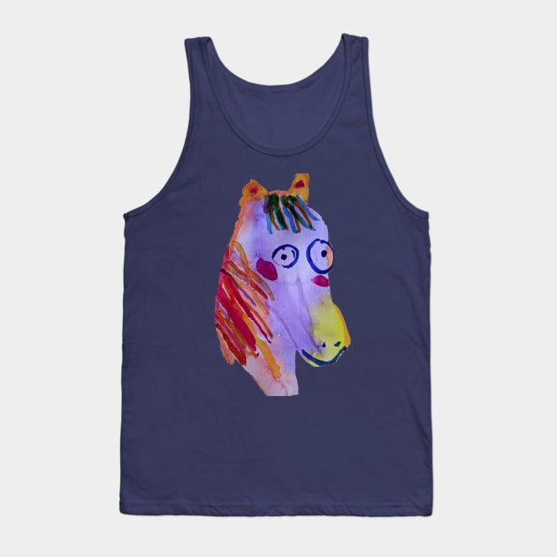 A Horse for Rebecca in Watercolors Tank Top by Rita Winkler